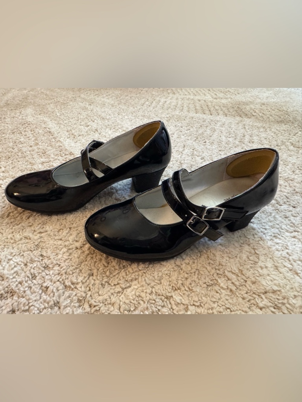 American Eagle girls black patent Mary Jane dress shoes size 3.5 youth in EUC!! - Picture 3 of 5